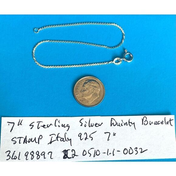 Lovely Dainty Italian Sterling 925 Silver Bracelet - Picture 8 of 8
